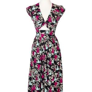 Trashy Diva Temptation peekaboo maxi dress tie top 1940s